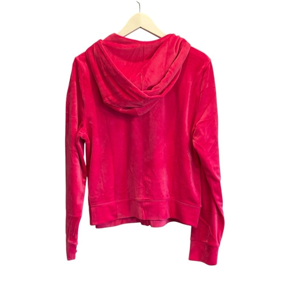 Juicy Couture Velour Pink Sparkle Hoodie Jacket Size XL - Picture 5 of 7